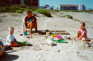 [Greatgrandkids on Beach]